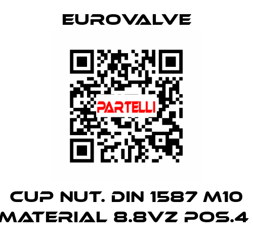 CUP NUT. DIN 1587 M10 MATERIAL 8.8VZ POS.4  Eurovalve