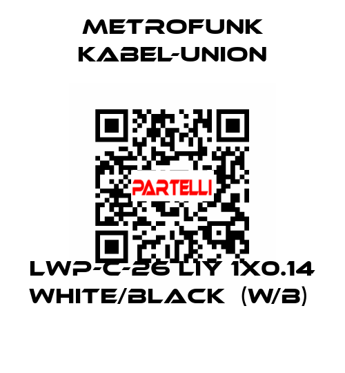 LWP-C-26 LIY 1x0.14 white/black  (W/B)  METROFUNK KABEL-UNION