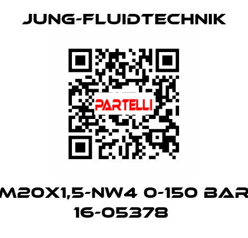 M20X1,5-NW4 0-150 BAR 16-05378  JUNG-FLUIDTECHNIK