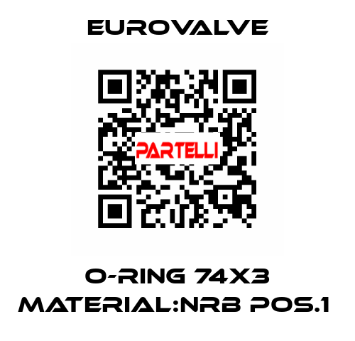 O-RING 74X3 MATERIAL:NRB POS.1  Eurovalve