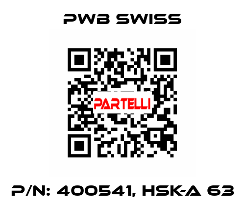 P/N: 400541, HSK-A 63 PWB Swiss