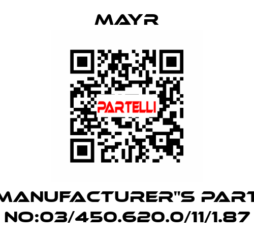 Manufacturer"s Part No:03/450.620.0/11/1.87 Mayr