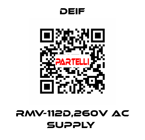 RMV-112D,260V AC SUPPLY  Deif