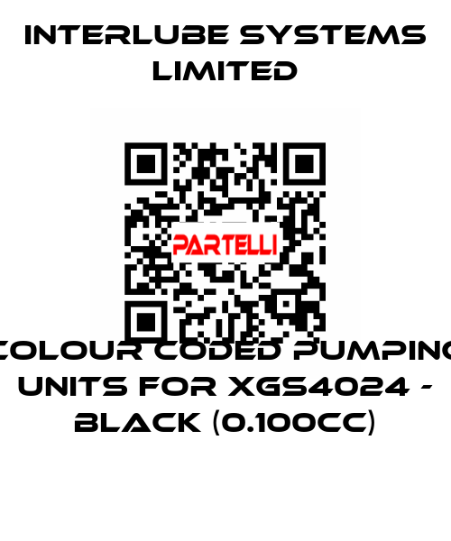 Colour coded pumping units for XGS4024 - Black (0.100cc) Interlube Systems Limited