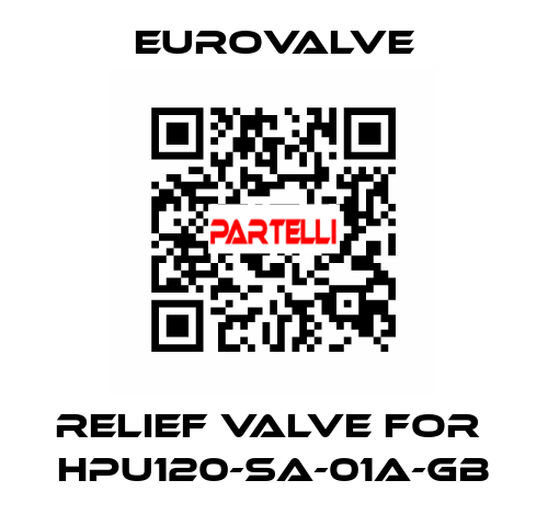 Relief valve for  HPU120-SA-01A-GB Eurovalve