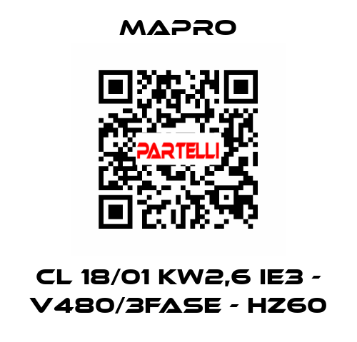 CL 18/01 kW2,6 IE3 - V480/3fase - Hz60 Mapro