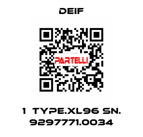 1  TYPE.XL96 SN. 9297771.0034 Deif