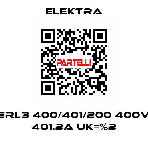 ERL3 400/401/200 400V 401.2A Uk=%2 ELEKTRA
