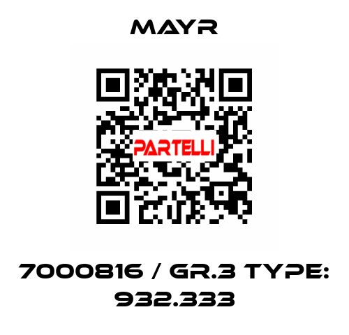 7000816 / Gr.3 Type: 932.333 Mayr