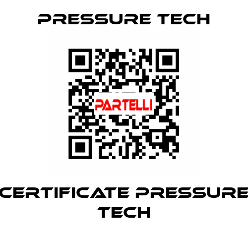 Certificate Pressure Tech Pressure Tech