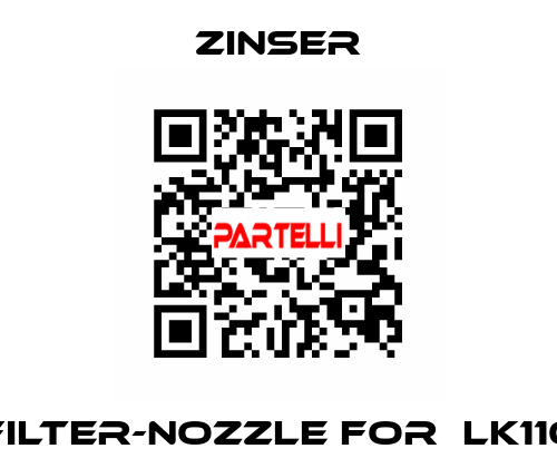 Filter-nozzle for  LK110 Zinser