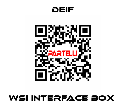 WSI INTERFACE BOX  Deif