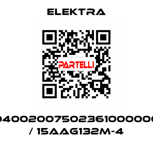 04002007502361000000 / 15AAG132M-4 ELEKTRA