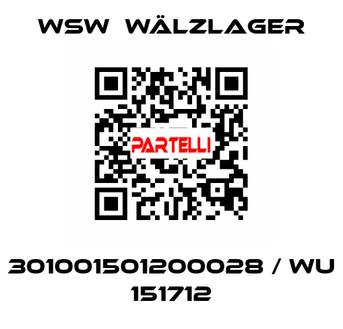 301001501200028 / WU 151712 WSW  Wälzlager