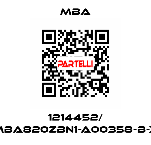 1214452/ MBA820ZBN1-A00358-B-X MBA