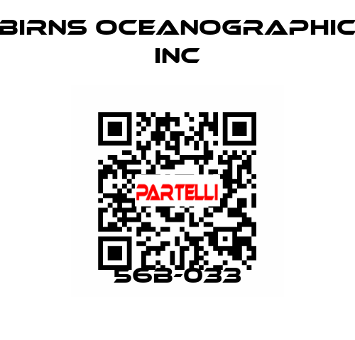 56B-033 BIRNS OCEANOGRAPHIC INC