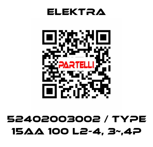 52402003002 / Type 15AA 100 L2-4, 3~,4p ELEKTRA