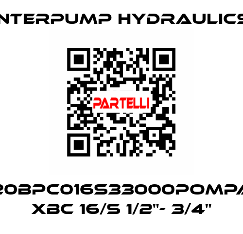 20BPC016S33000POMPA XBC 16/S 1/2"- 3/4" Interpump hydraulics
