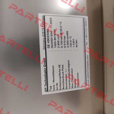 Nr. 1005-9516-00 Type GE 0490x0590 mm Brilex