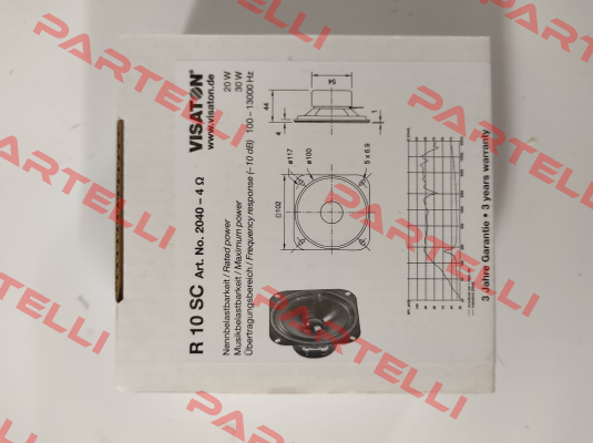 R 10 SC, 4 ohms, item number 2040 visaton