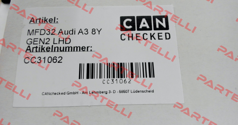 280156 / CANchecked MFD32 GEN 2 - 3.2" Display Audi A3 8Y - LHD CANchecked