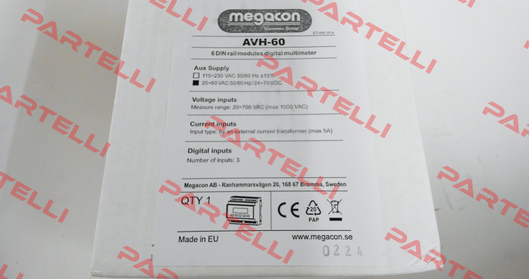596121 / AVH60 24 VDC 50-60Hz Megacon