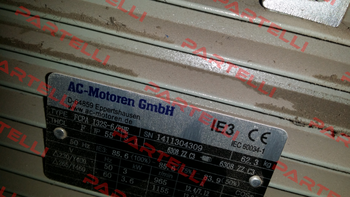 FCPA 100LA-6/PHE S/N: 1411304309   - not available, alternative -IE3AC13S6004  AC Motoren