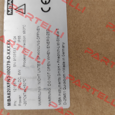 MBA820XFN3-I00279-D-XXXXX MBA Instruments