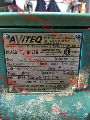 FUVD5,4X-A1.1 220-277/380-480V 60HZ  Aviteq