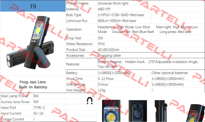 T9 Universal Work light WARSUN
