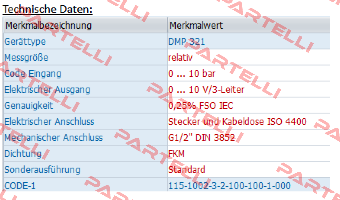 DMP 321 - 115-1002-3-2-100-100-1-000 Bd Sensors