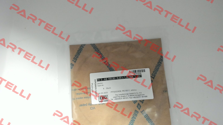 PPS002458 / FK 3 - AS 150,00 / 6,00 x 1,00 Mat. 1.1221 Fey