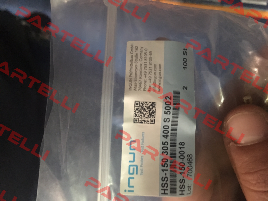 HSS-150 305 400 S 5002 Hochstromstift Ingun