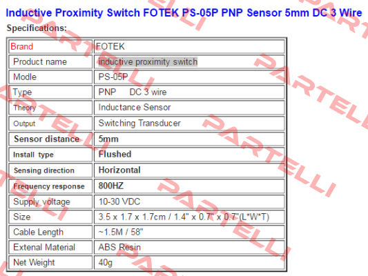 PS-05P Fotek