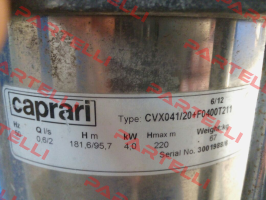 CVX041/20+F0400T211 obsolete, replacement CVX051/20+E0300T212-V  CAPRARI