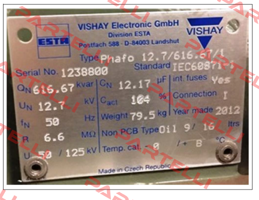 Phafo 12,7/616,67/1 Vishay