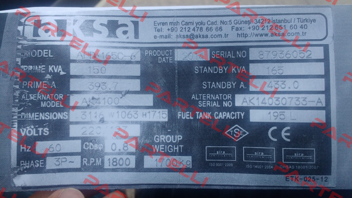 APD 165C-6 - obsolete , replacement is APD 165 A  AKSA