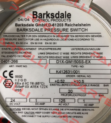 D1X-GM150SS-EX  Barksdale