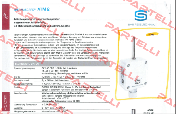 ATM2-U (p/n 1101-1141-0009-900) S+S REGELTECHNIK