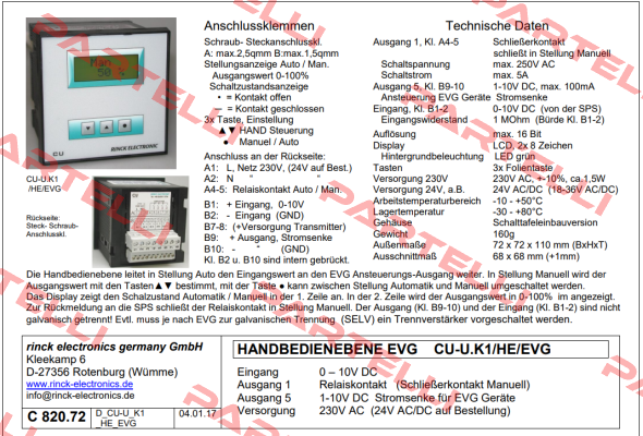 CU-U.K1/HE/EVG  Rinck Electronic