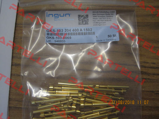 GKS-103 204 400 A 1502 Ingun