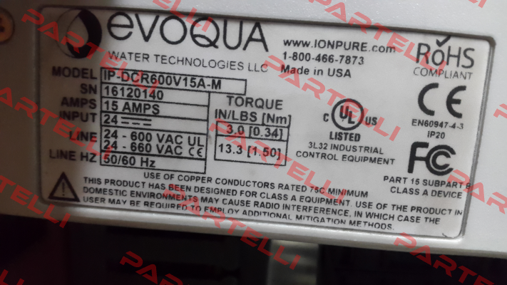 41161000001 Evoqua Water Technologies