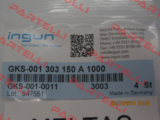 GKS-001 303 150 A 1000 Ingun