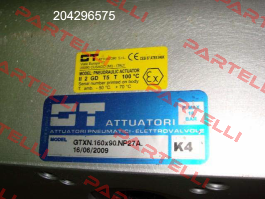 GTXN.160x90.DA.NP27A.F10/F12.000 / 58045 GT Attuatori