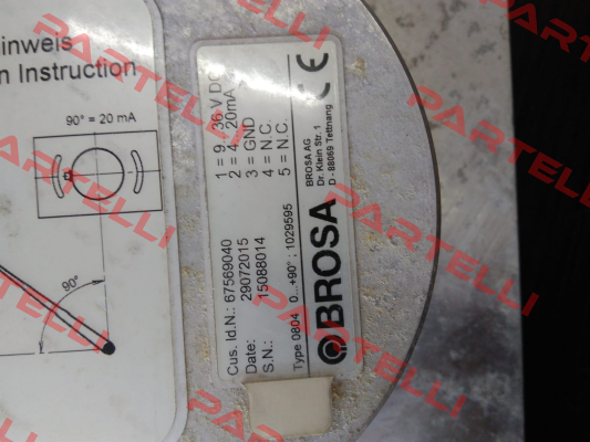 Type: 0804 0  S/N: 15088014 OEM Brosa