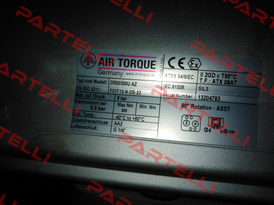 DR00300U AZ S/N: 13204793 Air Torque