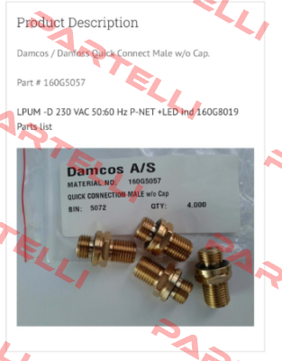 P/N: 160G5057 Damcos