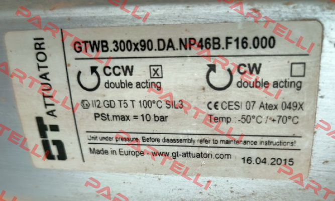 GTWB.300x90.DA.NP46B.F16.000 GT Attuatori