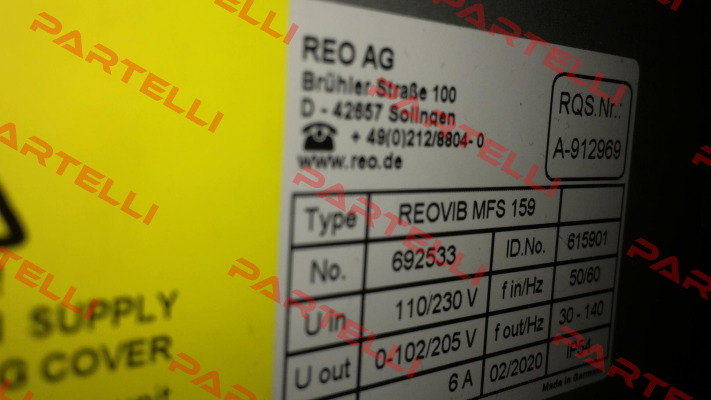 Reovib MFS 15 Reo Elektronik