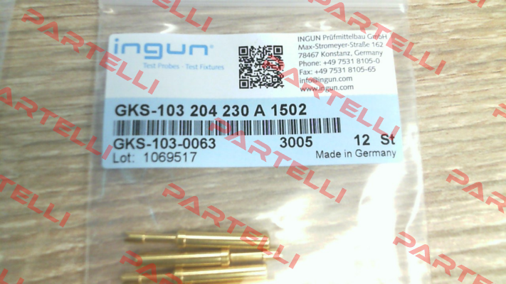 GKS-103 204 230 A 1502 Ingun